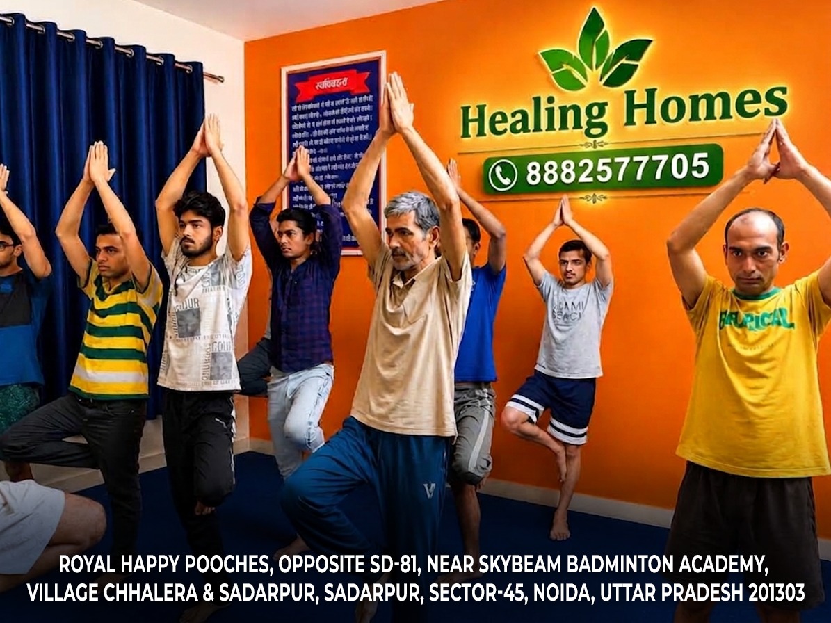 Group yoga session at Healing Homes